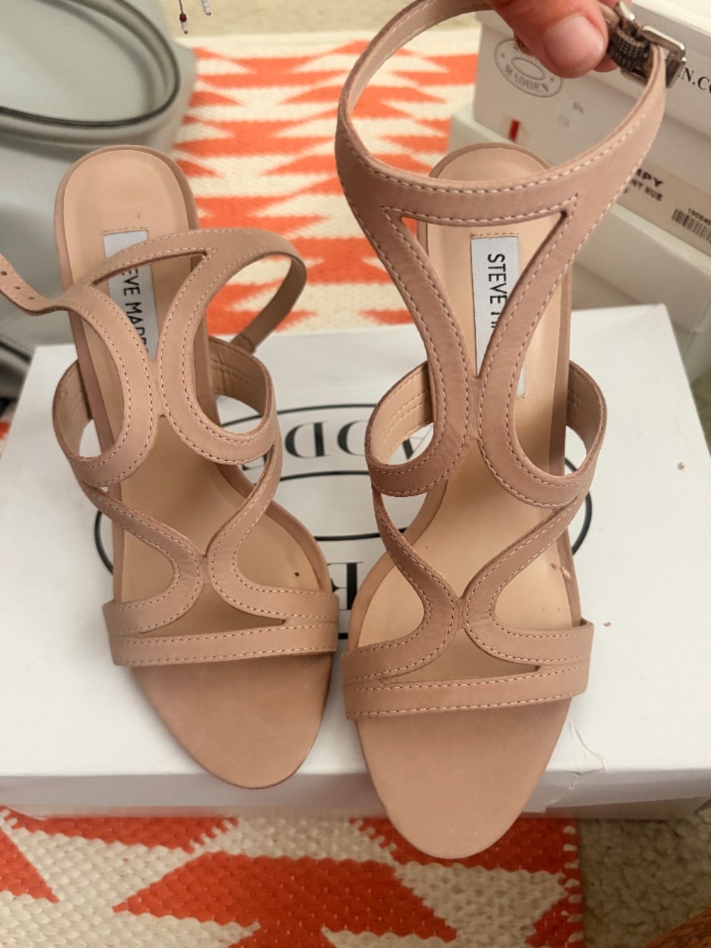 Steve Madden Sydney- Tan Nubuck strappy heeled sandal size 6.5